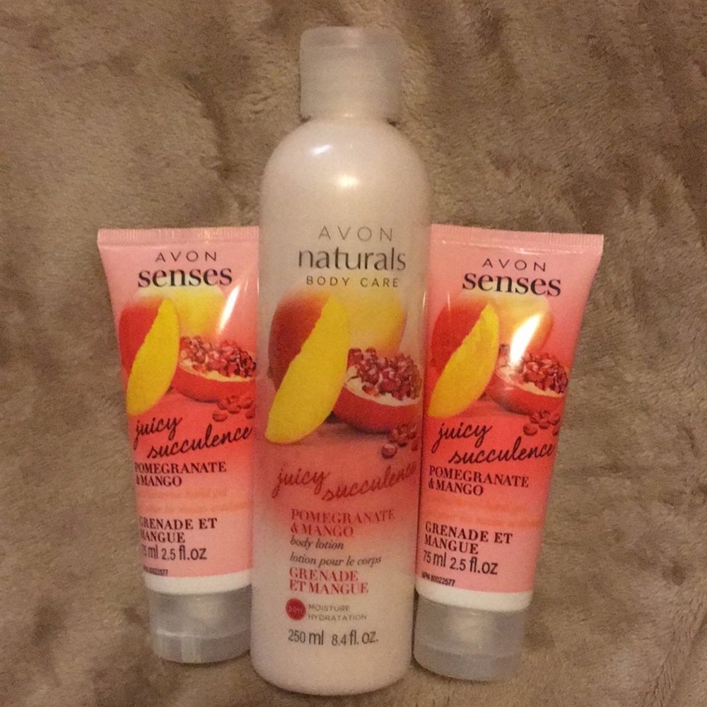 Avon Naturals Pomegranate and Mango Body Lotion and Antibacterial Hand Gel